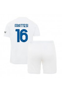 Fotbalové Dres Inter Milan Davide Frattesi #16 Dětské Venkovní Oblečení 2023-24 Krátký Rukáv (+ trenýrky)